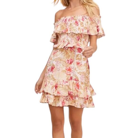 ASTR the Label dress Riviera floral off the shoulder minidress Large L - Picture 1 of 10